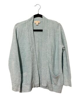 Appleseed’s Linen Cotton Open Front Cardigan Sweater Blue Size L
